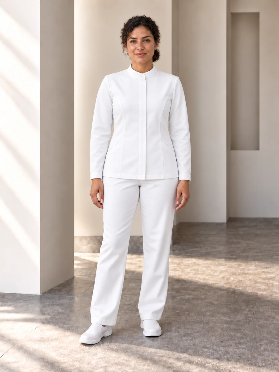 Chaqueta clínica Treviso · Blanco · front · Adriana, referencia M