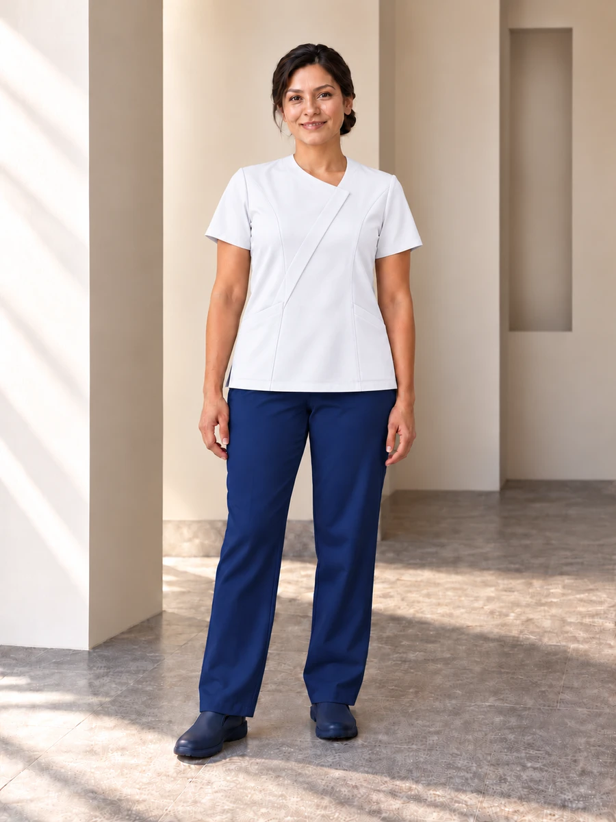 Conjunto Modena Autor · Blanco / Azul marino · front · Elena, referencia M